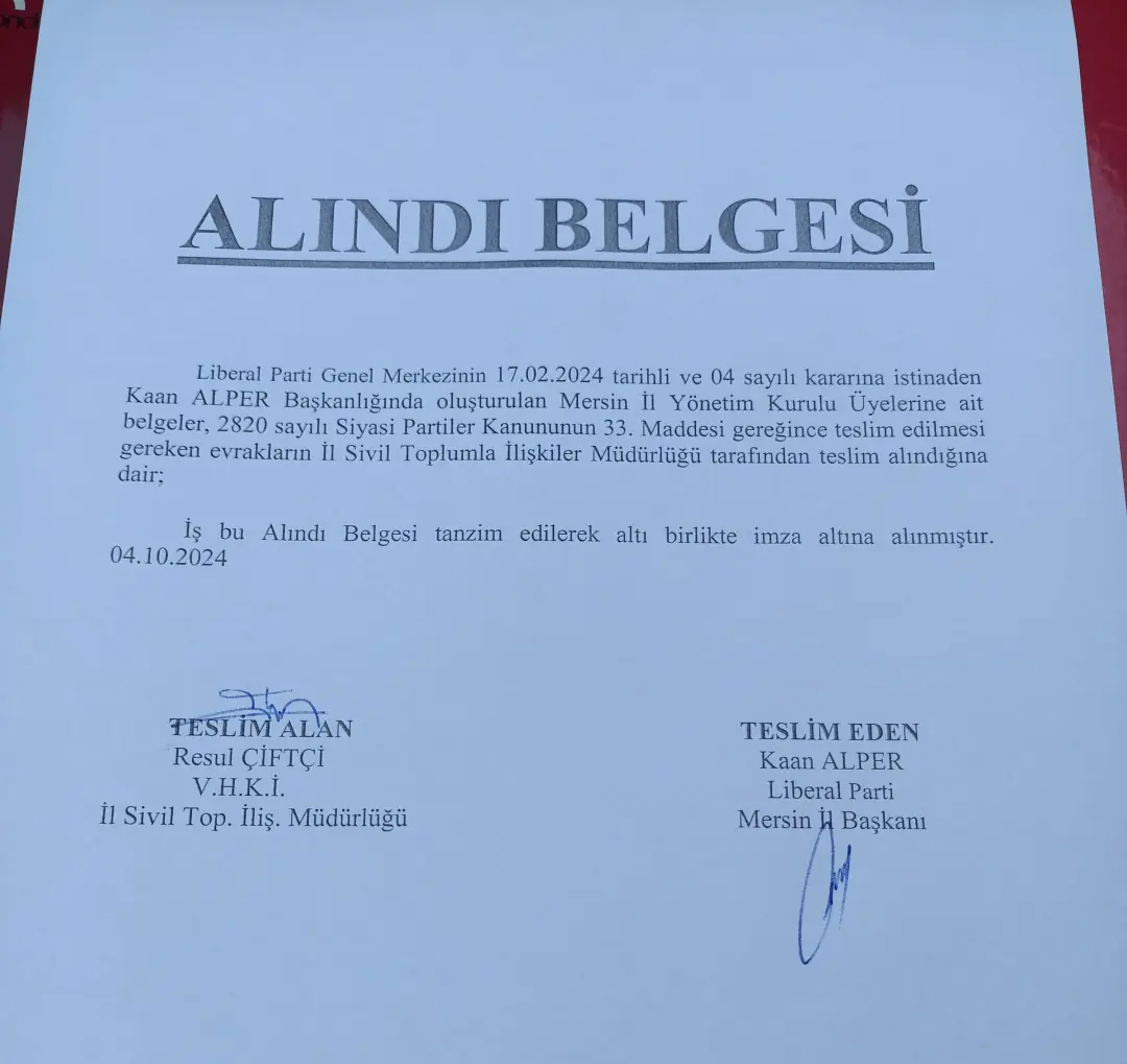 Mersin İl Teşkilatımız Kurulmuştur. (04 Ekim 2024)